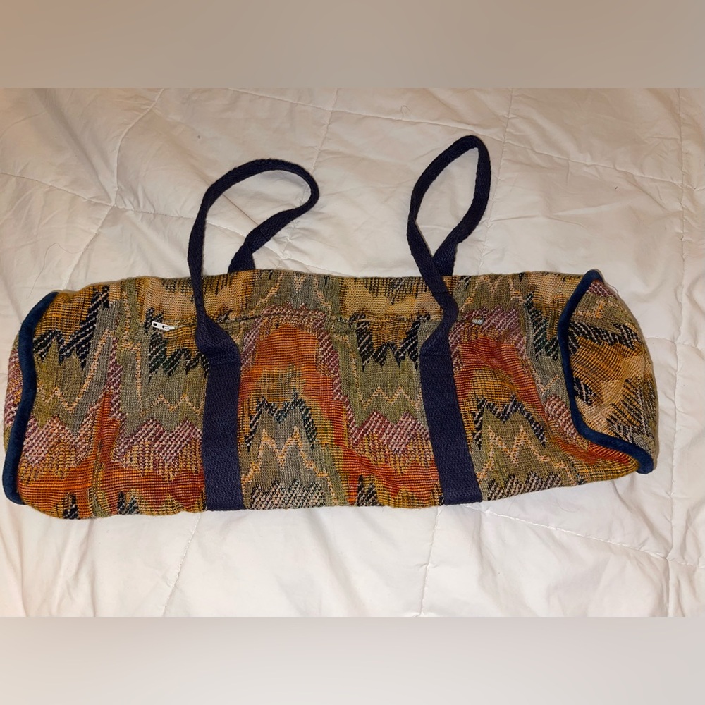 Handmade Multicolor Patterned Tote Bag Carpet Fabric